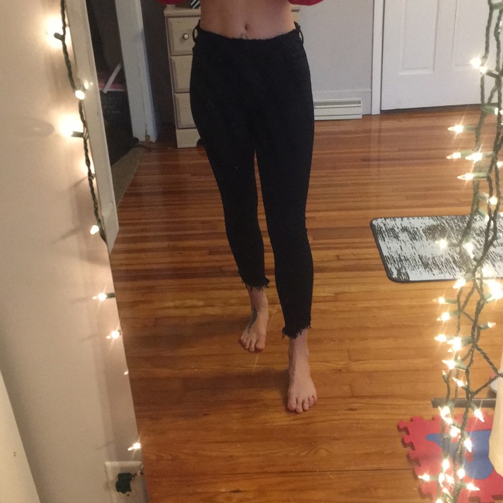 Cello Raw Hem Skinny Jeans